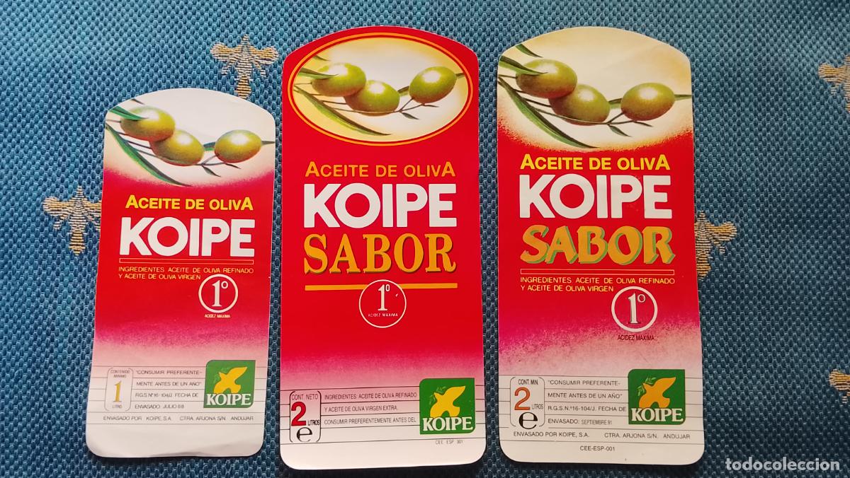 Etiquetas antiguas: HAGA SU OFERTA - 3 ANTIGUAS ETIQUETAS DIFERENTES aceite de oliva koipe a&ntilde;os 90