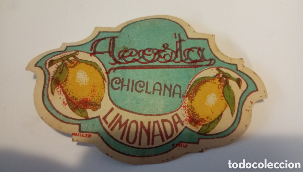Etiquetas antiguas: Etiqueta limonada acosta .Chiclana