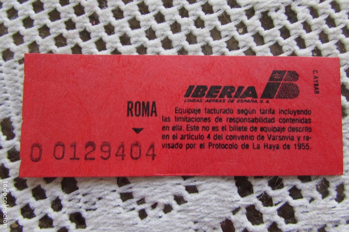 Etiquetas antiguas: ANTIGUA ETIQUETA EQUIPAJE IBERIA ROMA