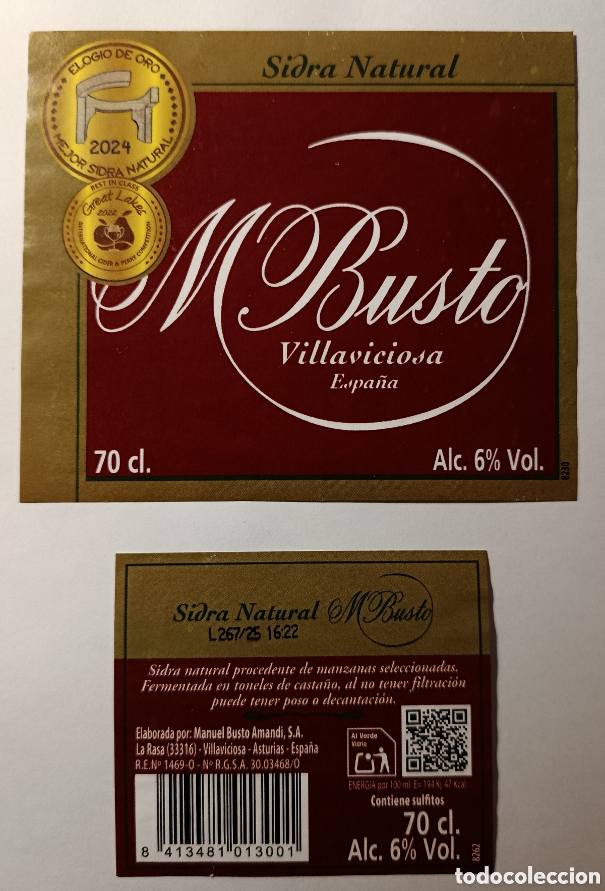 Etiquetas antiguas: ETIQUETA SIDRA BUSTO