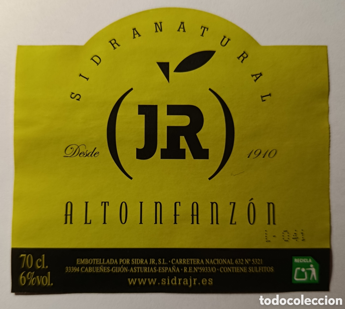 Etiquetas antiguas: ETIQUETA DE SIDRA JR