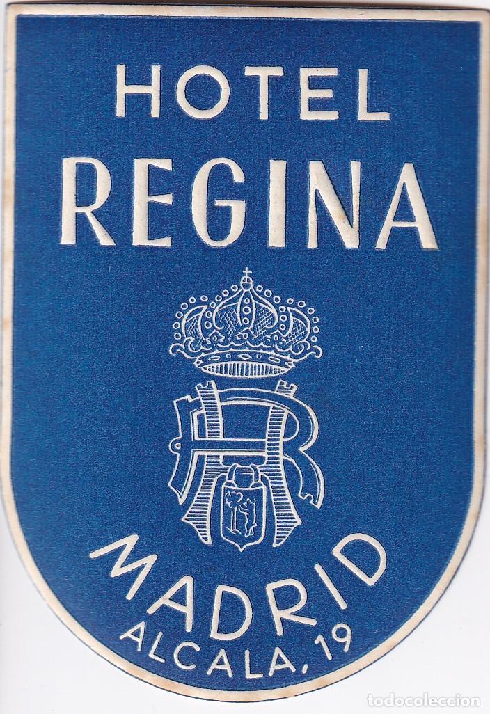 Etiquetas antiguas: ANTIGUA ETIQUETA DEL HOTEL REGINA DE MADRID