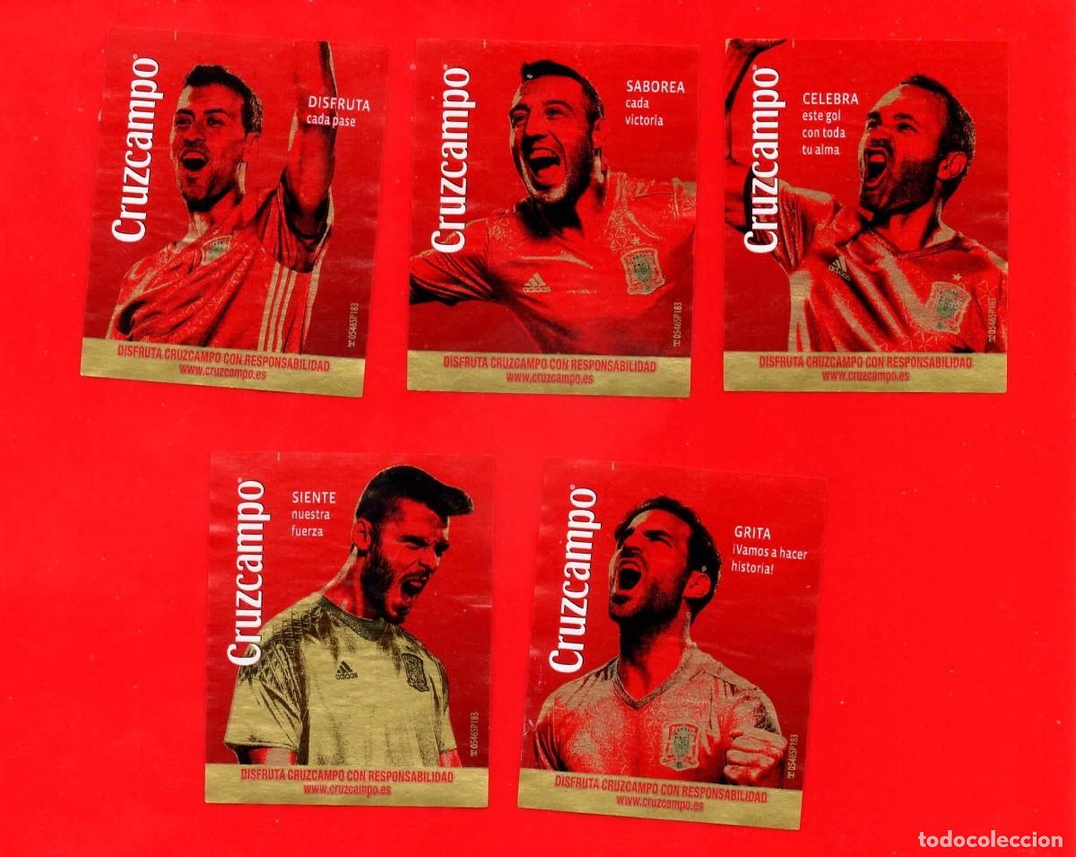 Etiquetas antiguas: Etiqueta Cerveza Cruzcampo - Jugadores Selecci&oacute;n Espa&ntilde;ola - 2016