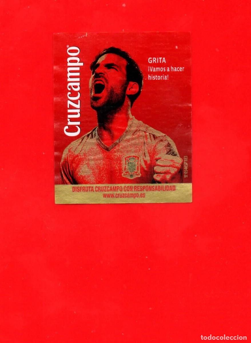 Alte Etiketten: Etiqueta Cerveza Cruzcampo - Fabregas - Selecci&oacute;n Espa&ntilde;ola - Euro 2016
