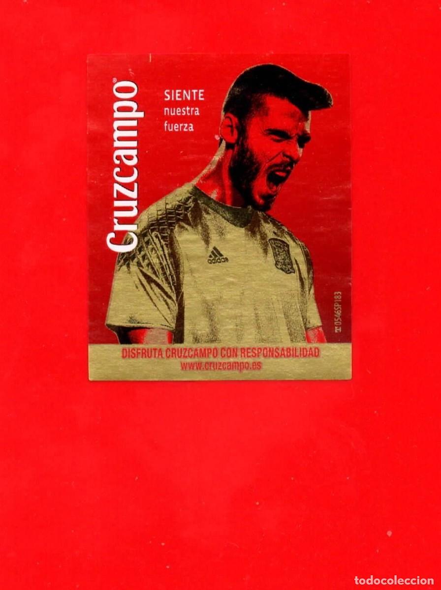 &Eacute;tiquettes anciennes: Etiqueta Cerveza Cruzcampo - De Gea - Selecci&oacute;n Espa&ntilde;ola - Euro 2016