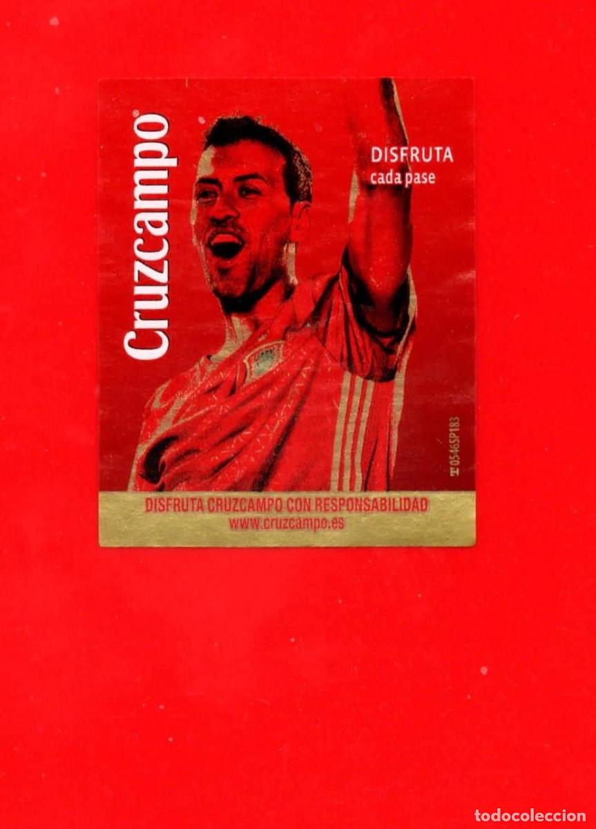 &Eacute;tiquettes anciennes: Etiqueta Cerveza Cruzcampo - Busquets - Selecci&oacute;n Espa&ntilde;ola - Euro 2016