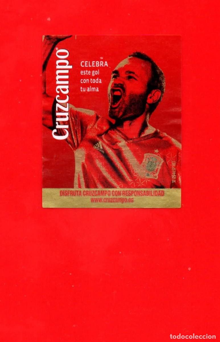 &Eacute;tiquettes anciennes: Etiqueta Cerveza Cruzcampo - Iniesta - Selecci&oacute;n Espa&ntilde;ola - Euro 2016