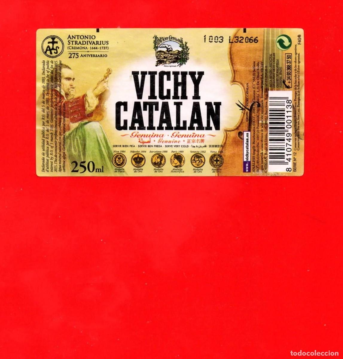 Etiquetas antiguas: ETIQUETA de Agua VICHY CATALAN 250 cl - Antonio Stradivarius