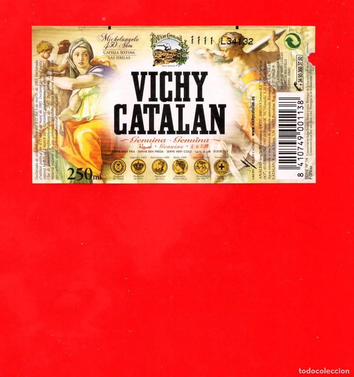 &Eacute;tiquettes anciennes: ETIQUETA de Agua VICHY CATALAN 250 cl - Michelangelo