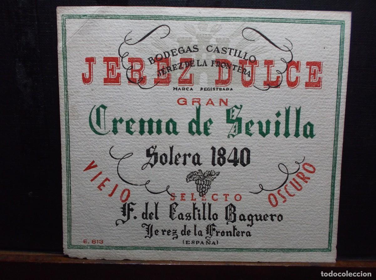 Etiquetas antiguas: ETIQUETA DE BODEGAS CASTILLO - JEREZ DE LA FRONTERA
