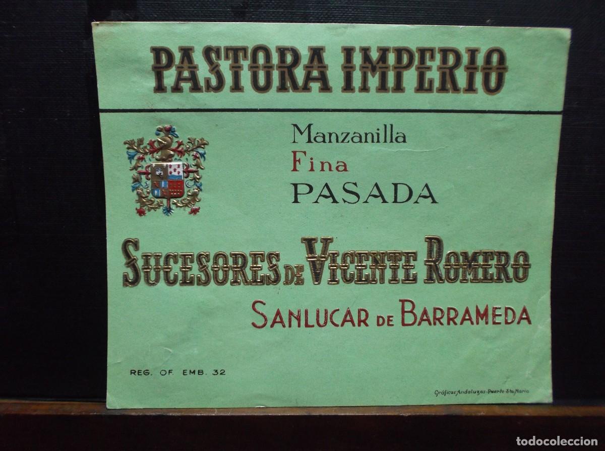 Etiquetas antiguas: ETIQUETA DE SUCESORES DE VICENTE ROMERO - SANLUCAR DE BARRAMEDA