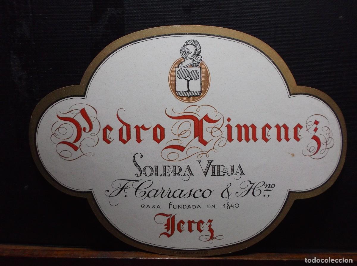 Etiquetas antiguas: ETIQUETA DE F. CARRASCO & Hno. JEREZ.