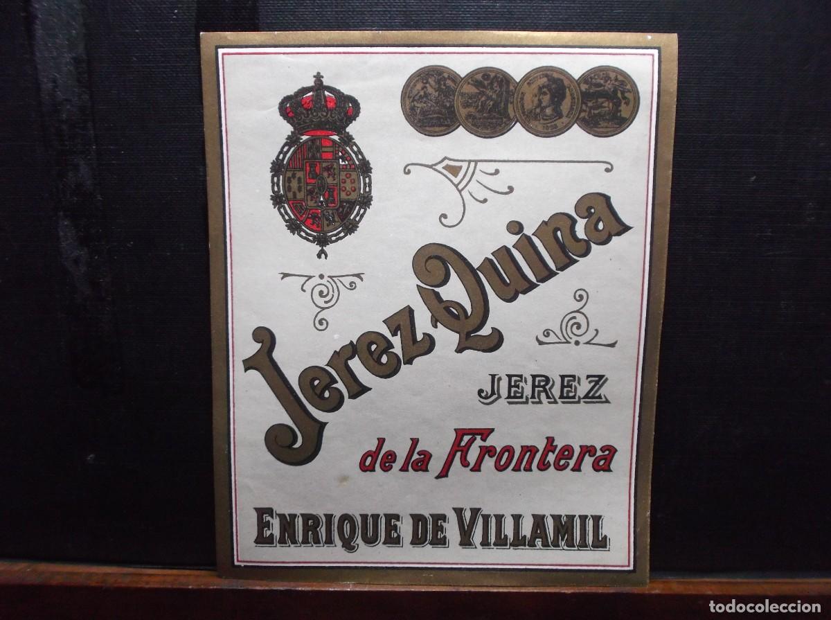Etiquetas antiguas: ETIQUETA DE ENRIQUE DE VILLAMIL - JEREZ.