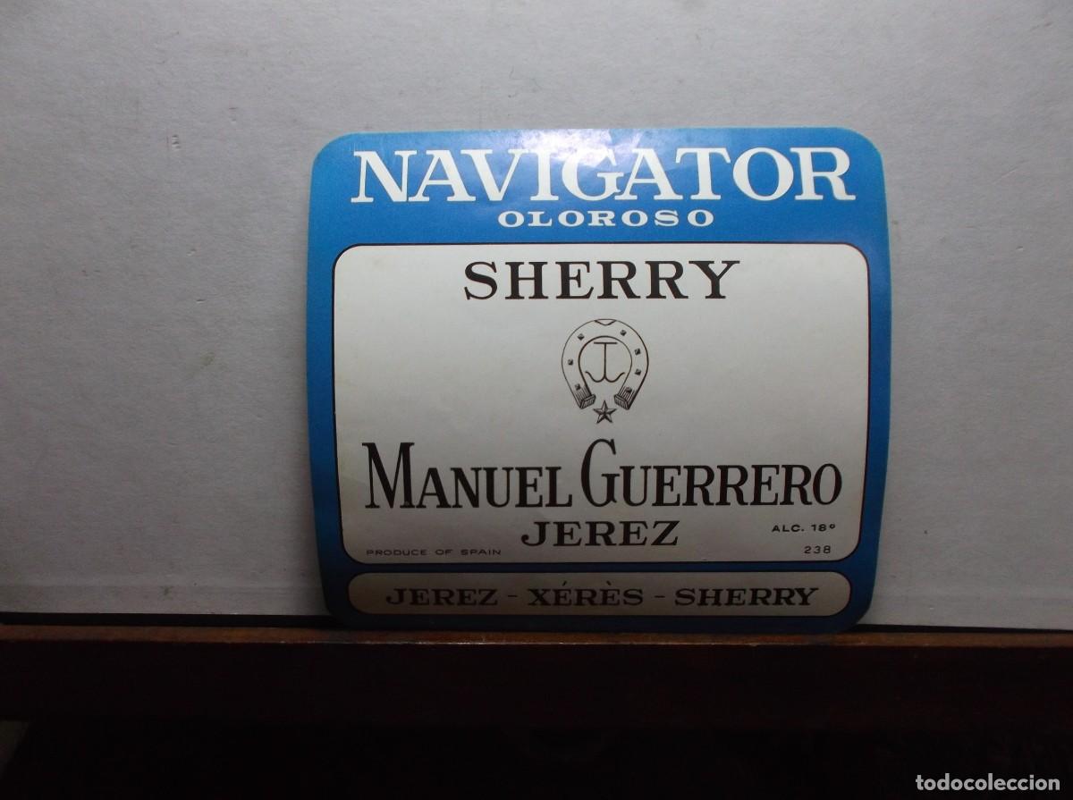 Etiquetas antiguas: ETIQUETA DE BODEGAS MANUEL GUERRERO - JEREZ