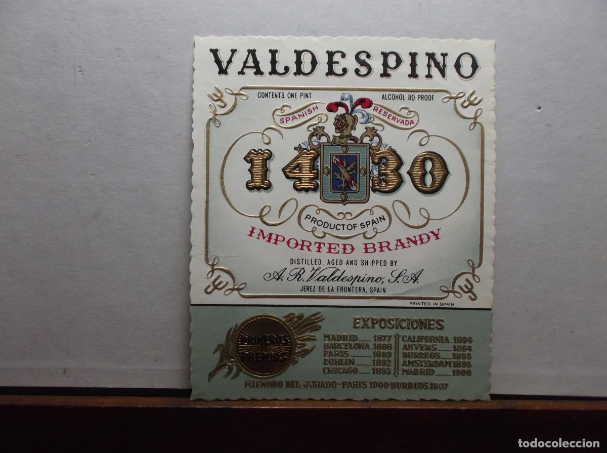 Etiquetas antiguas: ETIQUETA DE VALDESPINO - JEREZ DE LA FRONTERA.