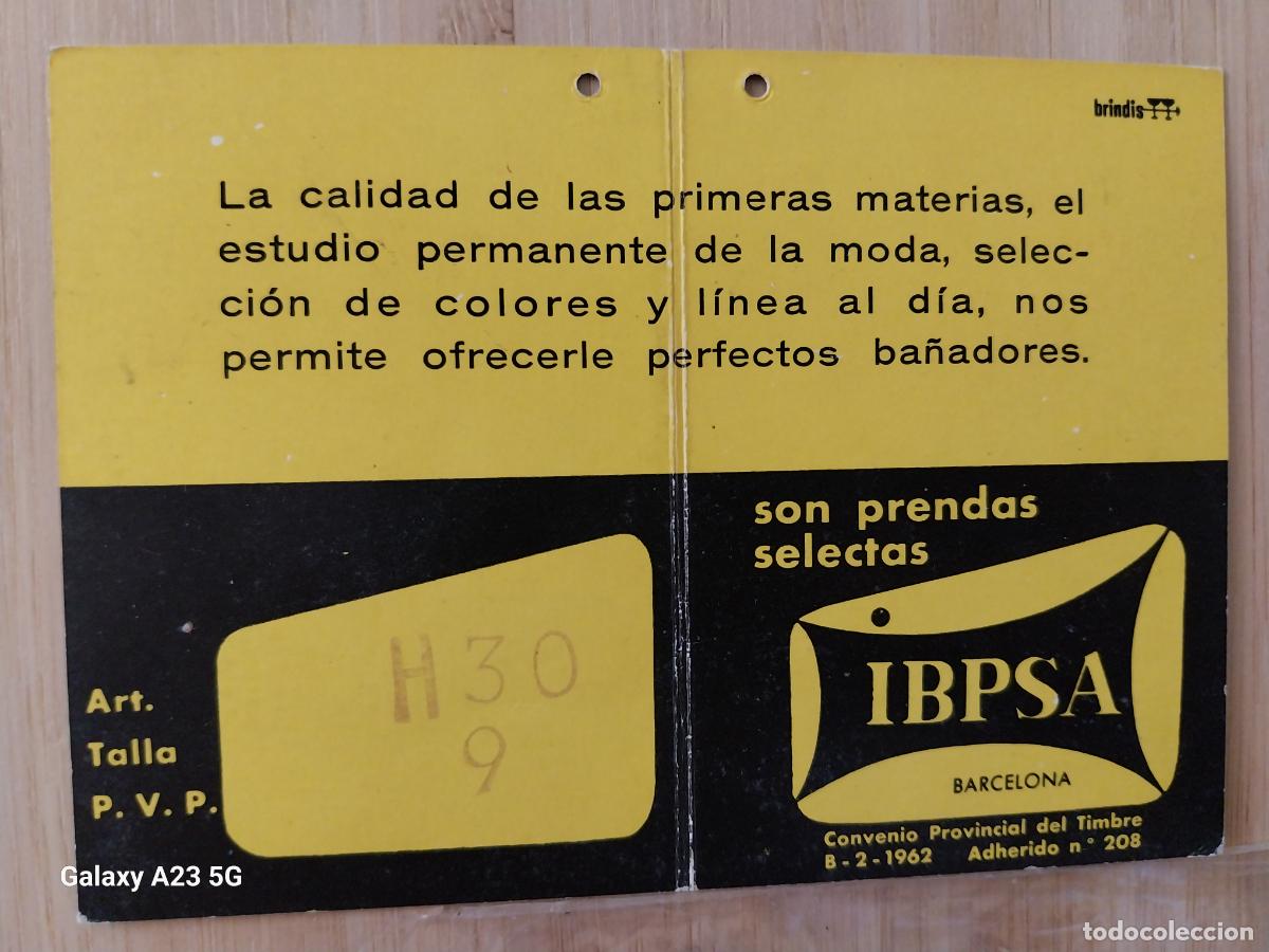 Etiquetas antiguas: IBPSA BARCELONA ETIQUETA VINTAGE ANTIGUA 12.3X8.8CMS ORIGINAL