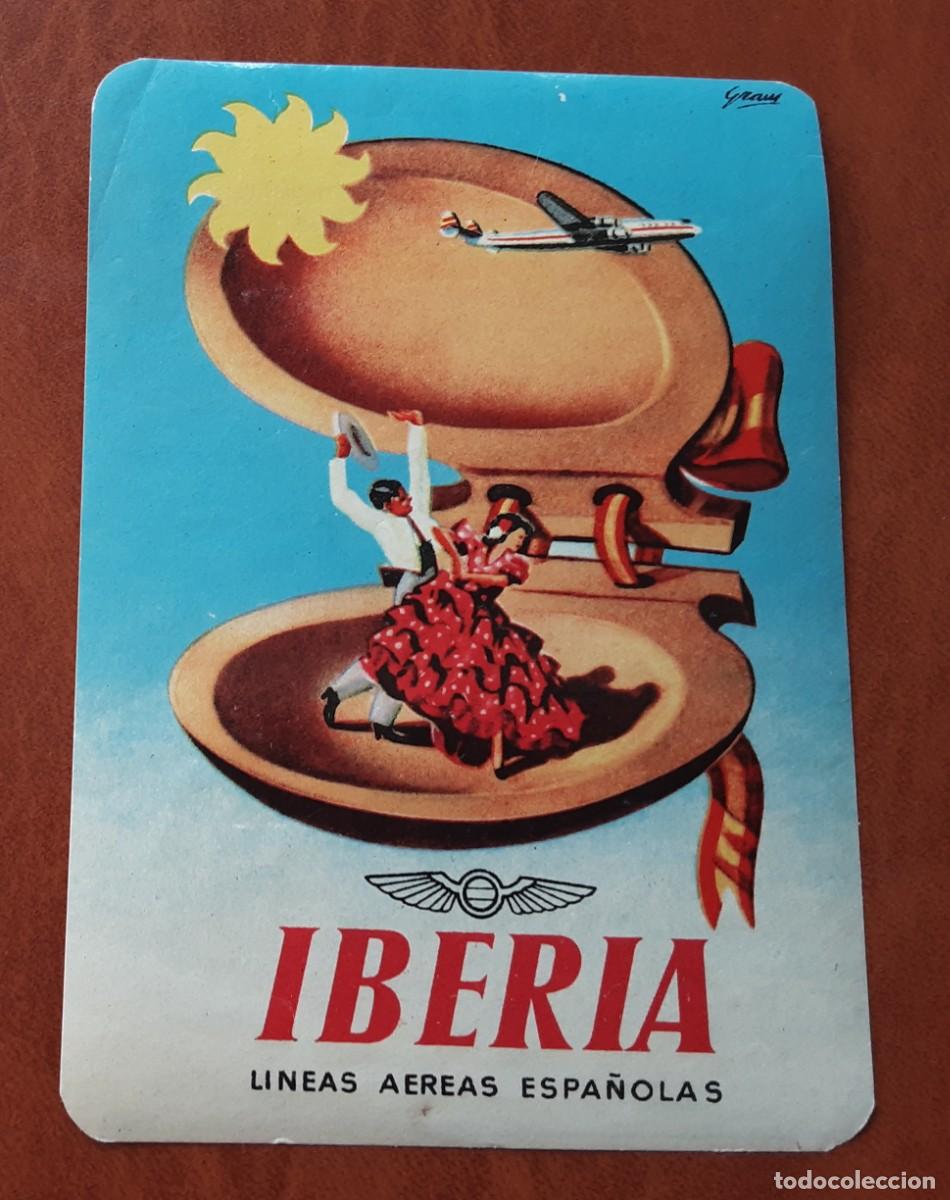 Etiquetas antiguas: IBERIA LINEAS AEREAS ESPA&Ntilde;OLAS, ETIQUETA PUBLICITARIA.