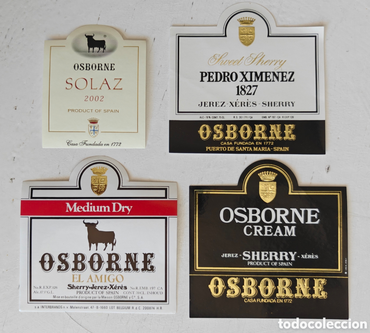 Etiquetas antiguas: Etiquetas Vinos Osborne