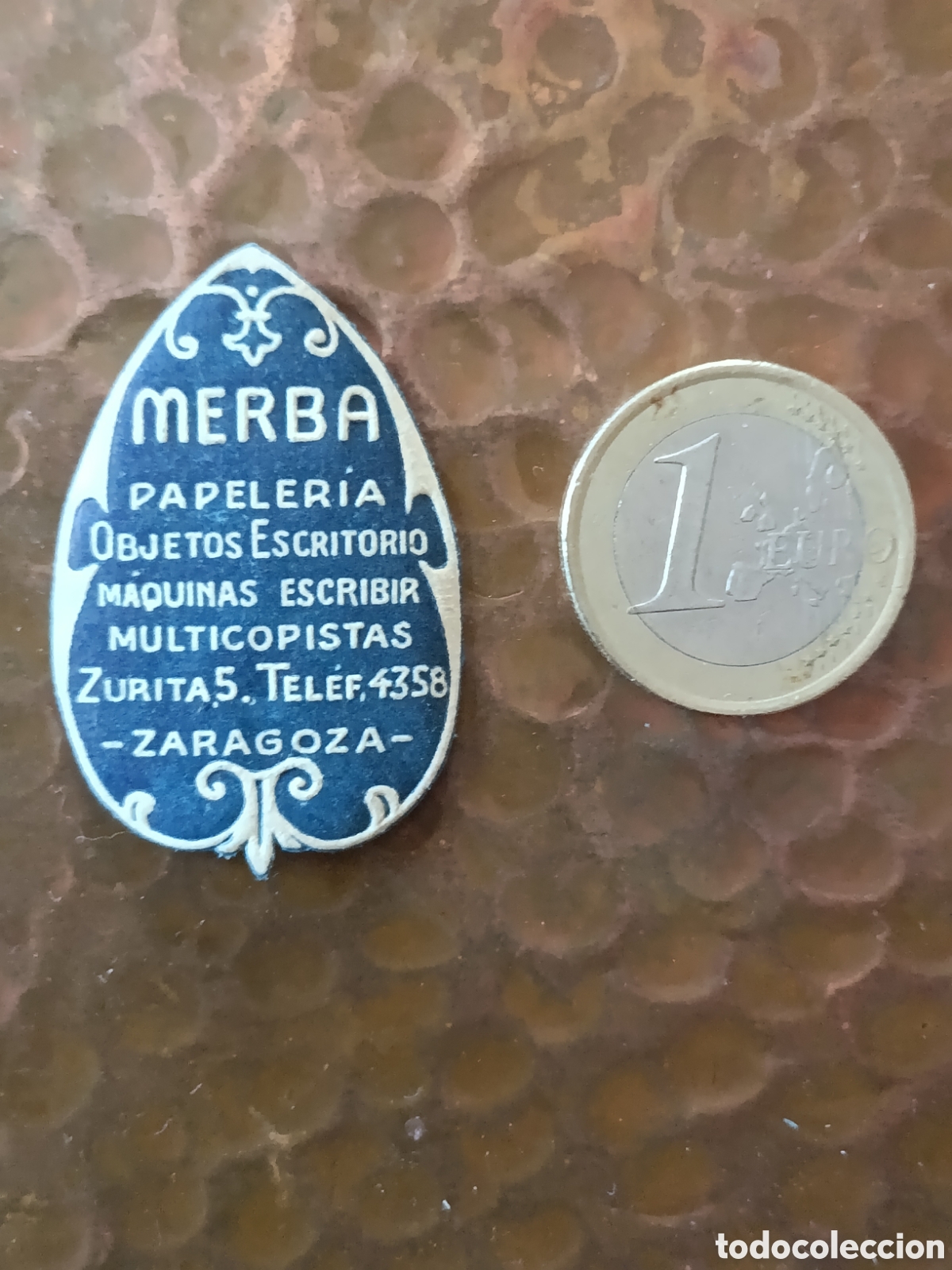 Etiquetas antiguas: Papeler&iacute;a merba [ ZARAGOZA ETIQUETA A&Ntilde;OS 40-50 ]