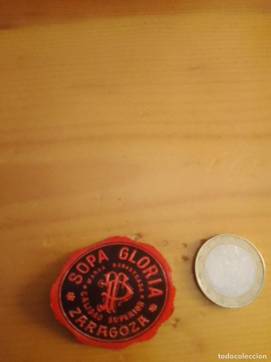 Etiquetas antiguas: Etiqueta a&ntilde;os 40 50 aproximado sopa gloria Zaragoza