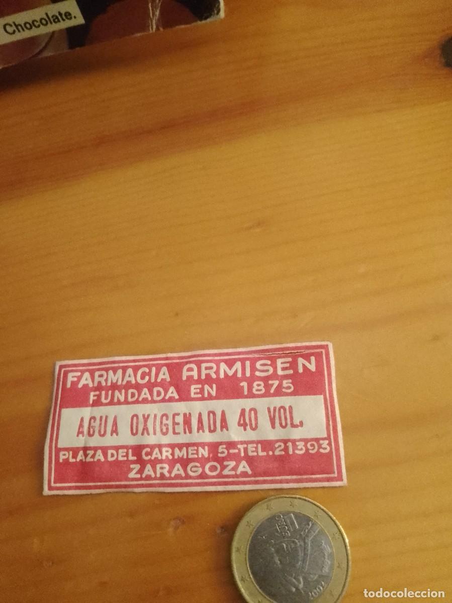 Etiquetas antiguas: Farmacia armisen Zaragoza a&ntilde;os 40 50