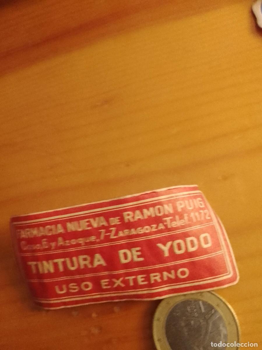 Etiquetas antiguas: Farmacia nueva etiqueta a&ntilde;os 40 50 Zaragoza