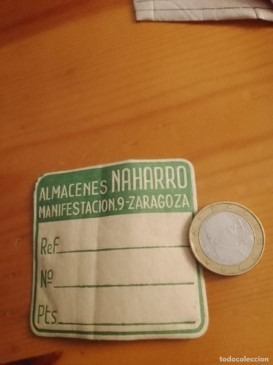 Etiquetas antiguas: Etiqueta a&ntilde;os 40 50 almacenes naharro Zaragoza