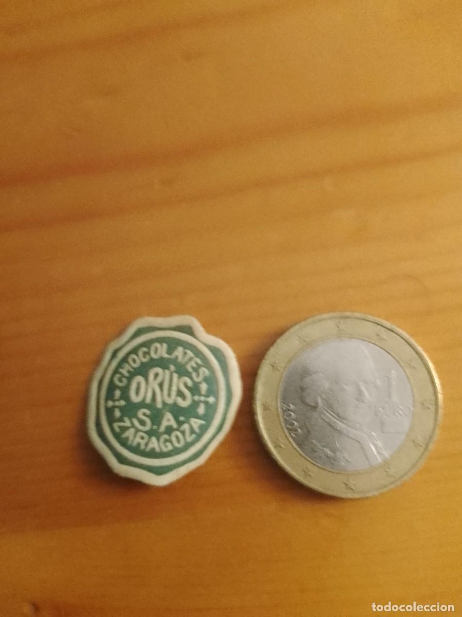 Etiquetas antiguas: Etiqueta a&ntilde;os 40 50 chocolates orus Zaragoza