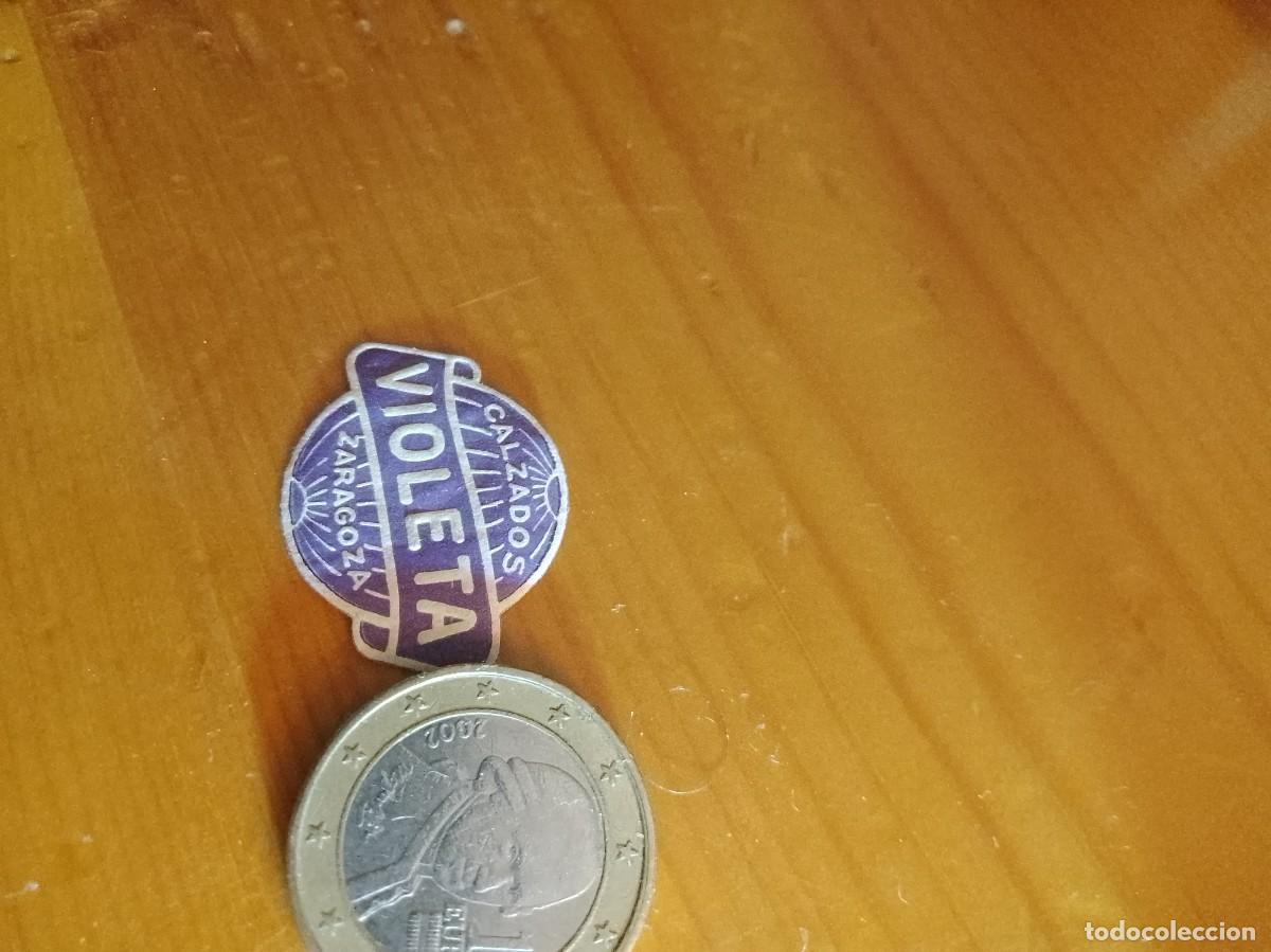 Etiquetas antiguas: Etiqueta a&ntilde;os 40 50 calzados violeta Zaragoza