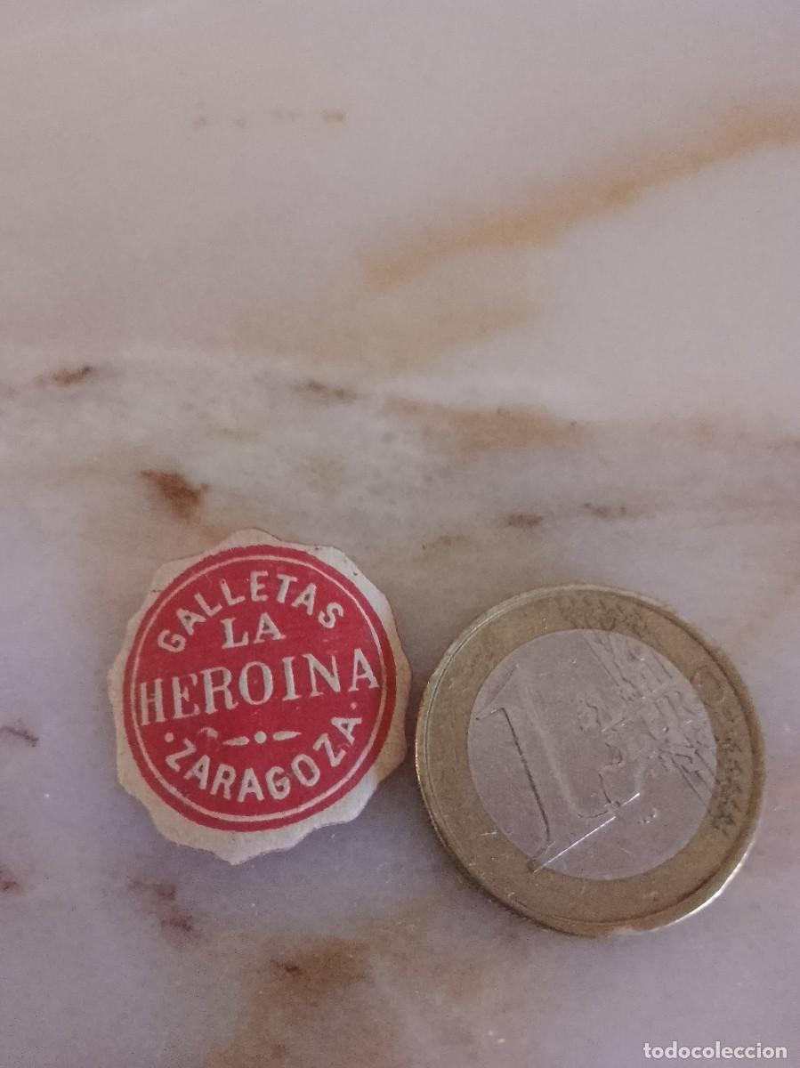 Etiquetas antiguas: Etiqueta a&ntilde;os 40 50 galletas la hero&iacute;na Zaragoza