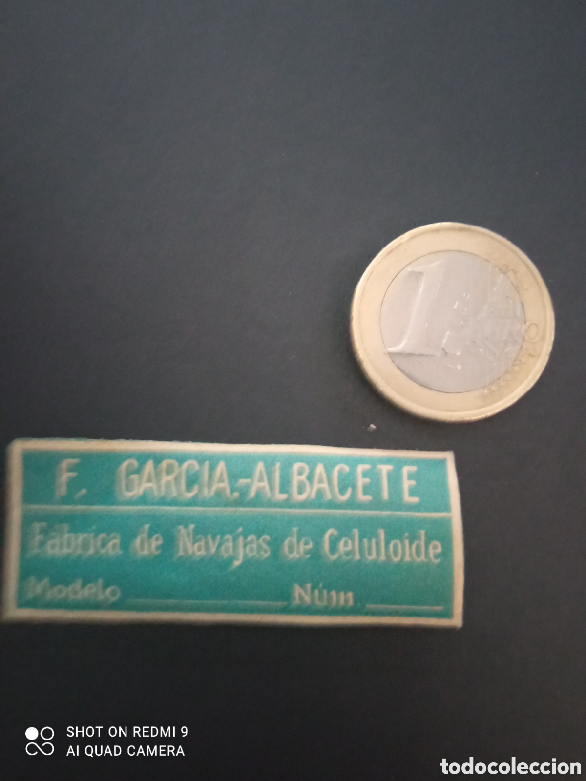 Etiquetas antiguas: ( etiqueta a&ntilde;os 30 40) Garc&iacute;a Albacete f&aacute;brica de navajas de celuloide