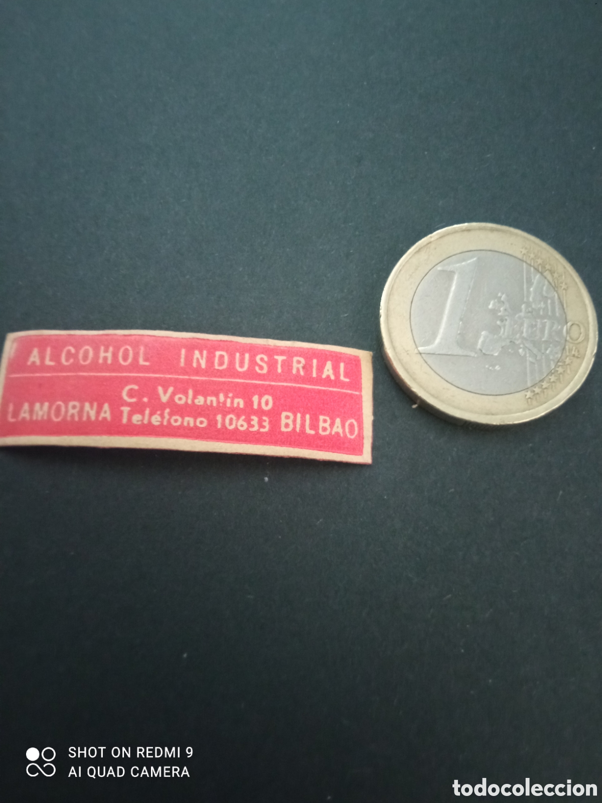 Etiquetas antiguas: ( etiqueta a&ntilde;os 30 40) alcohol industrial balot&iacute;n 10 la morna tel&eacute;fono 10633 Bilbao