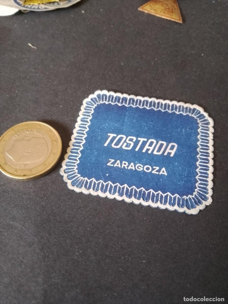 Etiquetas antiguas: Etiqueta a&ntilde;os 40 50 tostada Zaragoza