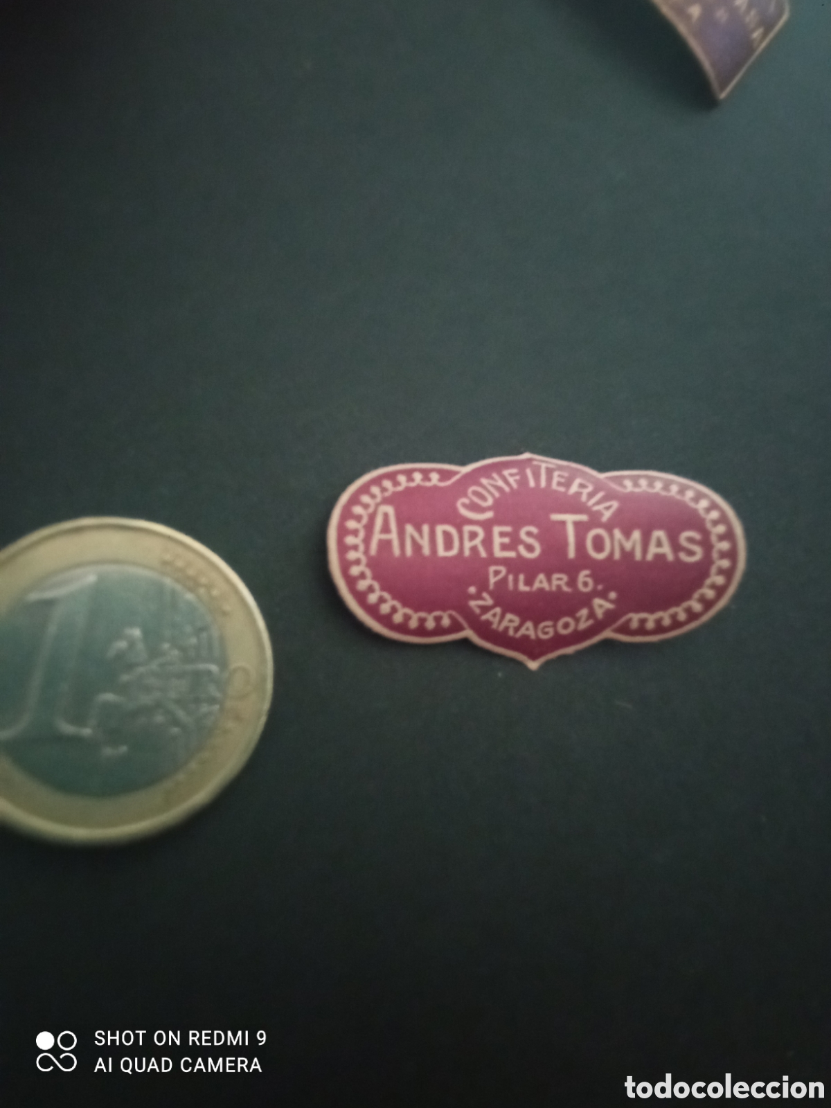 Etiquetas antiguas: ( etiqueta a&ntilde;os 30 40) confiter&iacute;a Andr&eacute;s tomas Zaragoza