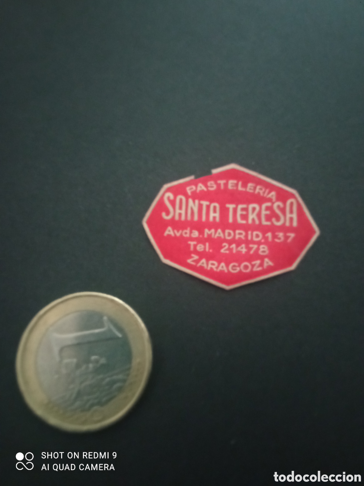 Etiquetas antiguas: ( etiqueta a&ntilde;os 30 40) pasteler&iacute;a santa teresa Zaragoza