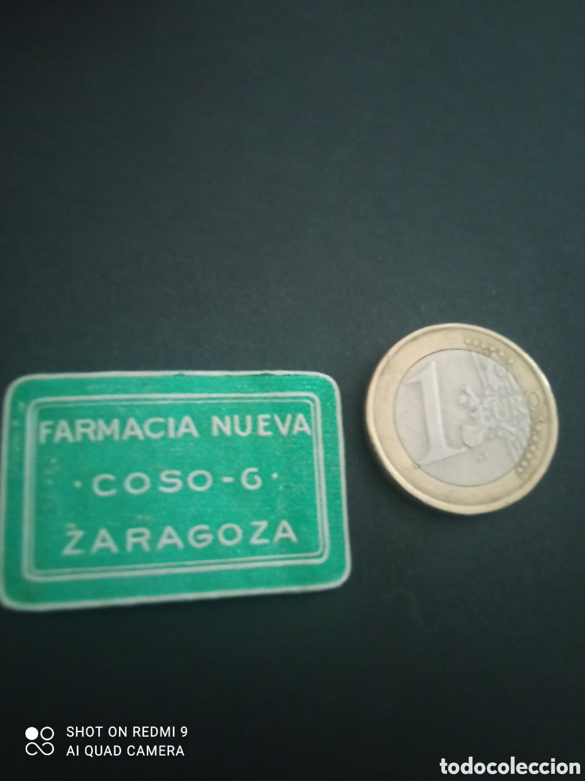 Etiquetas antiguas: ( etiqueta a&ntilde;os 30 40) farmacia nueva coso Zaragoza