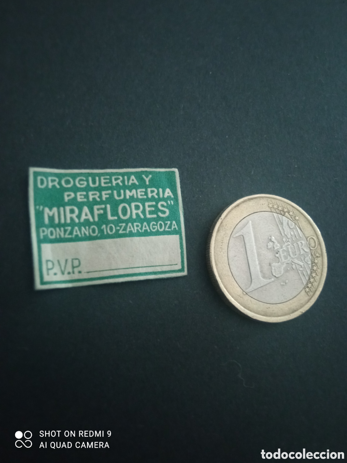 Etiquetas antiguas: ( etiqueta a&ntilde;os 30 40) droguer&iacute;a y perfumer&iacute;a Miraflores Zaragoza
