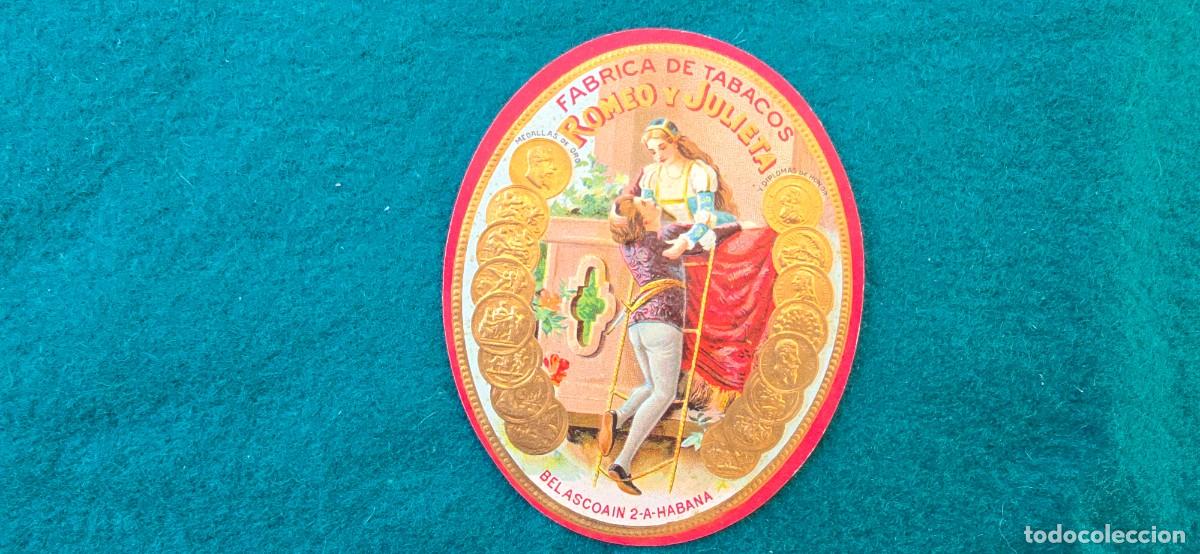 Etiquetas antiguas: ETIQUETA ROMEO Y JULIETA - FABRICA DE TABACOS LA HABANA