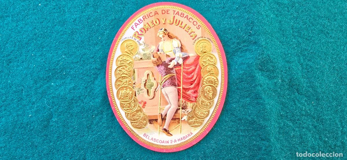 Etiquetas antiguas: ETIQUETA ROMEO Y JULIETA - FABRICA DE TABACOS LA HABANA