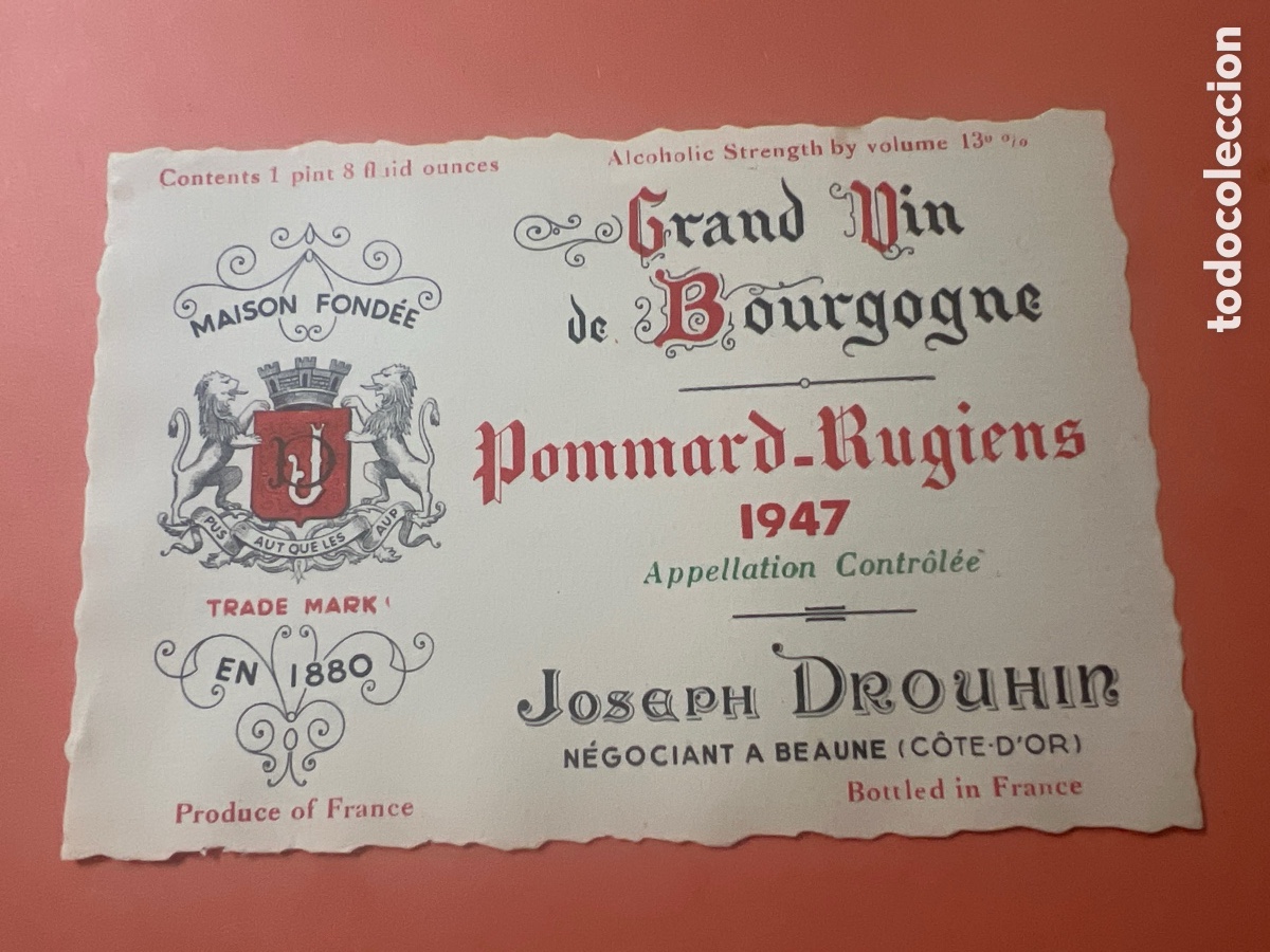 Etiquetas antiguas: ET172. ETIQUETA - LABEL - &Eacute;TIQUETTE