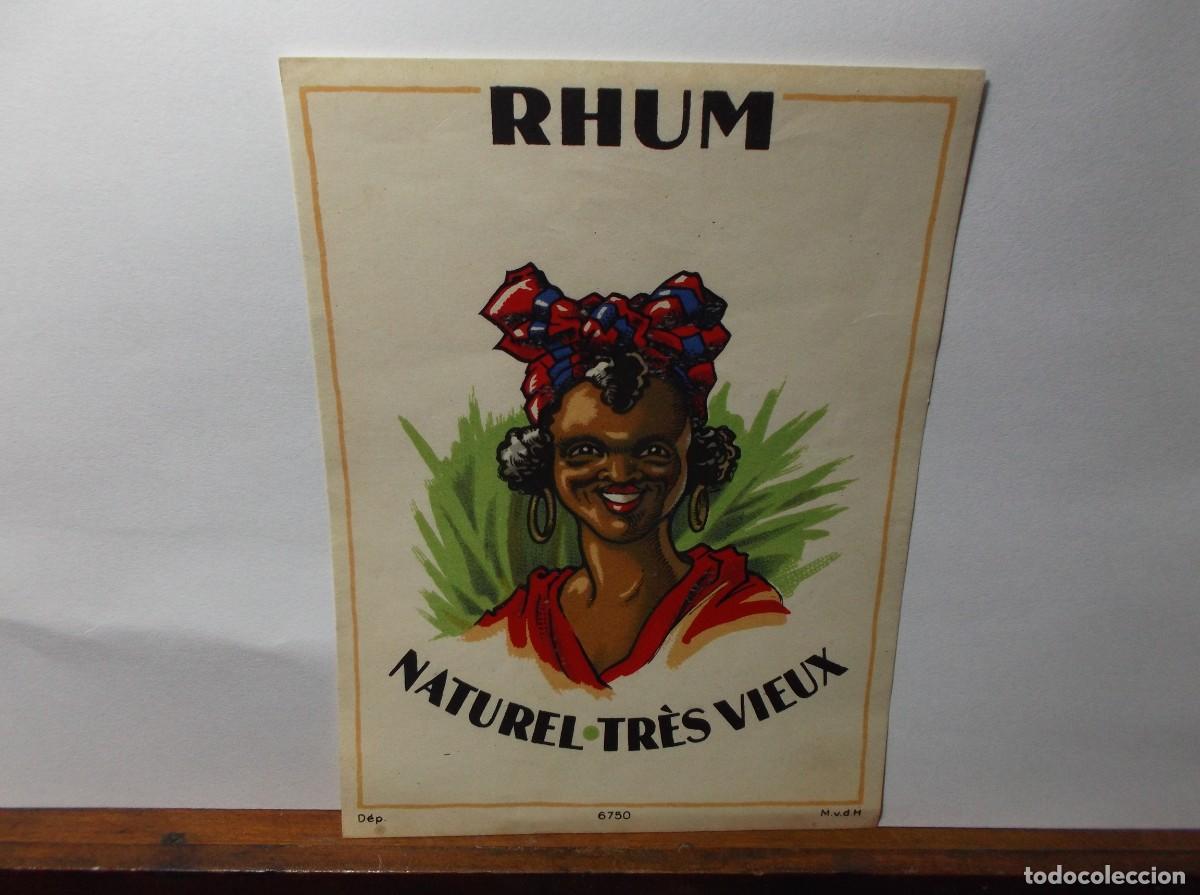 Etiquetas antiguas: ETIQUETA DE RHUM NATUREL TRES VIEUX.