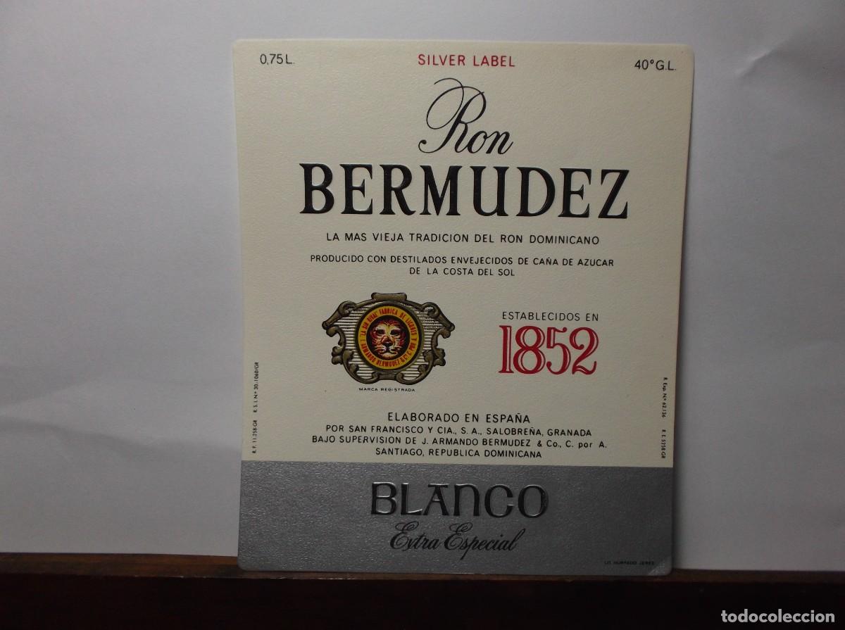 Etiquetas antiguas: ETIQUETA DE RON BERMUDEZ - COSTA DEL SOL - SALOBRE&Ntilde;A - GRANADA-