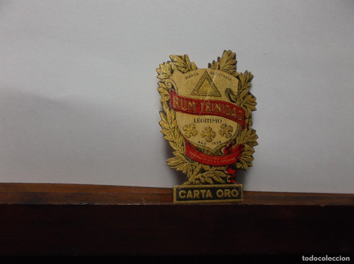 Etiquetas antiguas: ETIQUETA DE RUM TRINIDAD - LEGITIMO 1936 - MINIATURA -