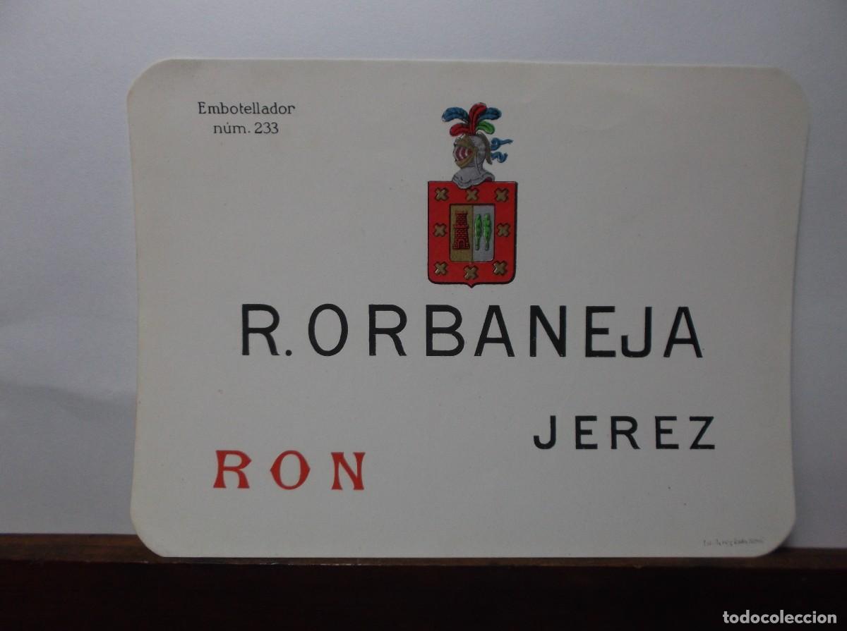 Etiquetas antiguas: ETIQUETA DE RON - R. ORBANEJA - JEREZ.