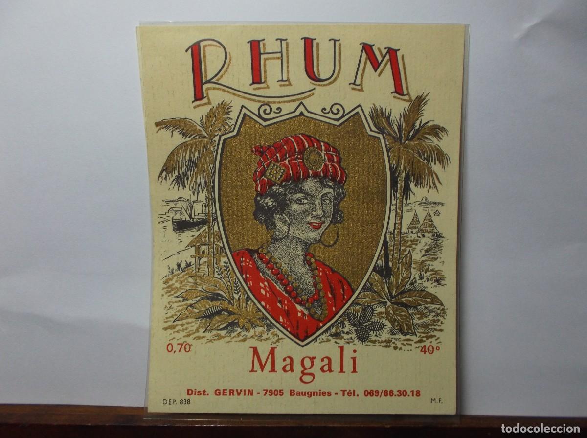 Etiquetas antiguas: ETIQUETA DE RHUM MAGALI - DIST. GERVIN - 7905 BAUGNIES.