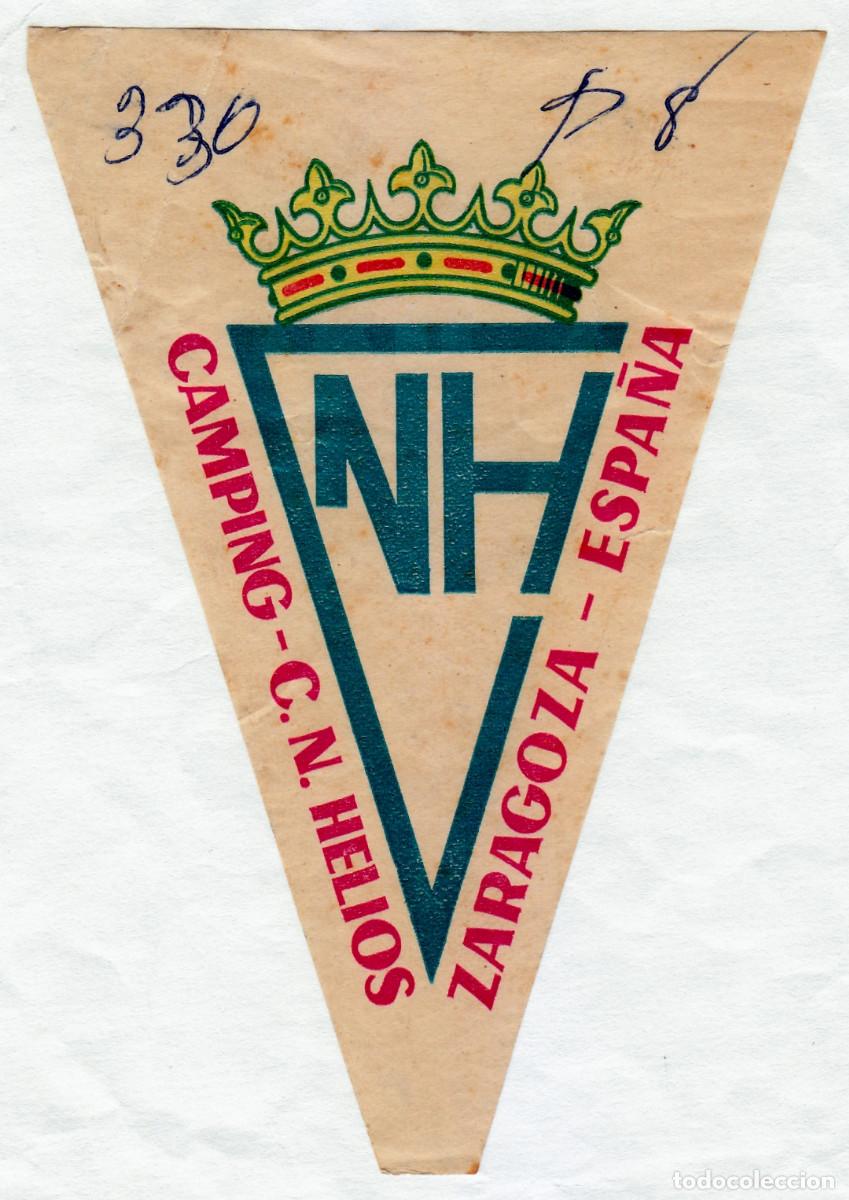 Alte Etiketten: Etiqueta. Camping Centro Nataci&oacute;n Helios, Zaragoza. A&ntilde;os 60? sv