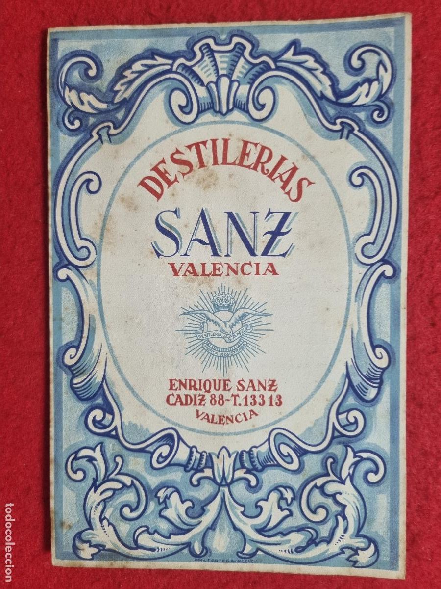 Etiquetas antiguas: CATALOGO LICORES DESTILERIAS SANZ VALENCIA DIPTICO ORIGINAL KV1