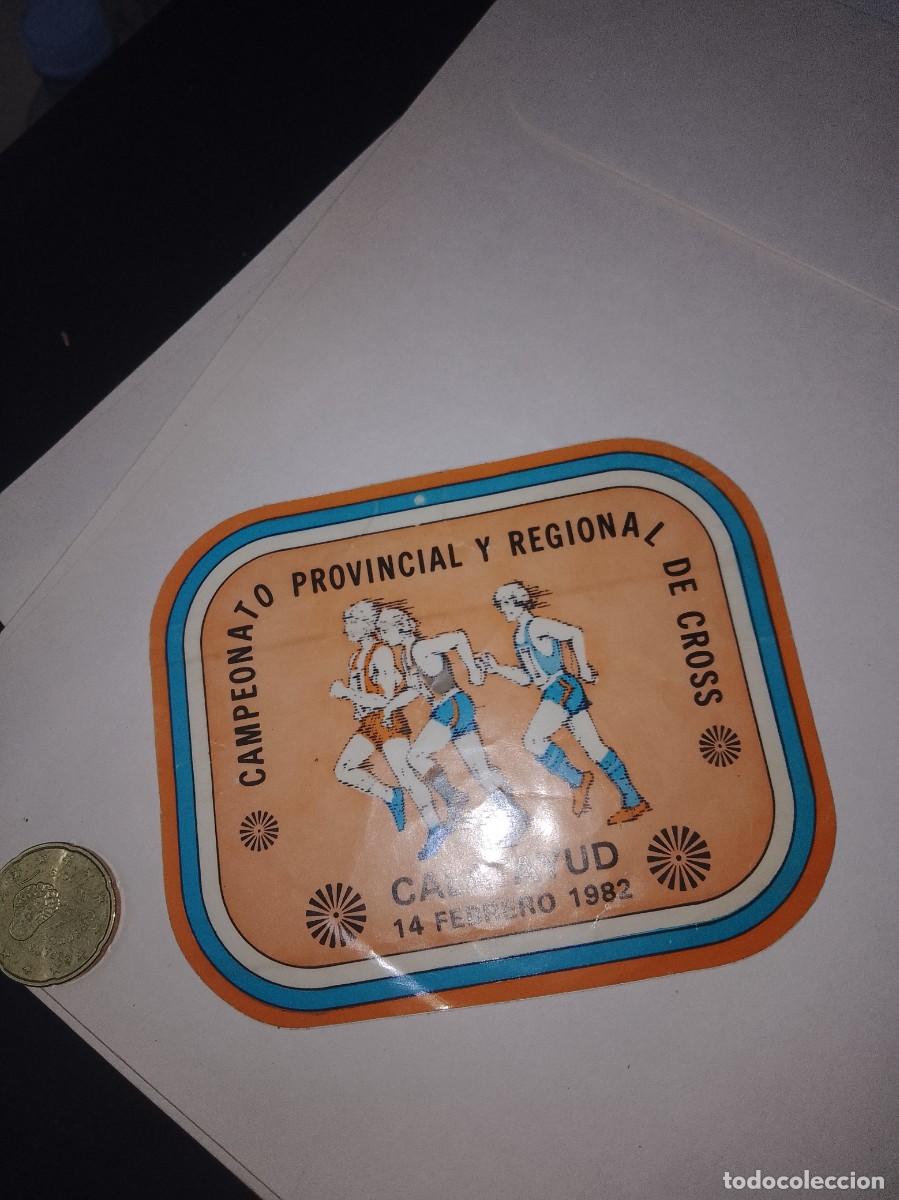 Etiquetas antiguas: Pegatina a&ntilde;os 80 campeonato provincial y regional de Cross Calatayud &uacute;nica