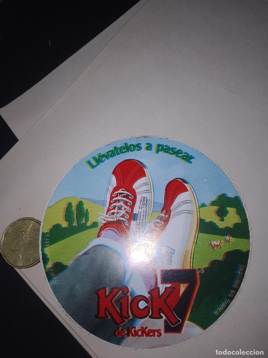Etiquetas antiguas: Pegatina a&ntilde;os 80 Kick de nickers llev&aacute;rtelos a pasear &uacute;nica