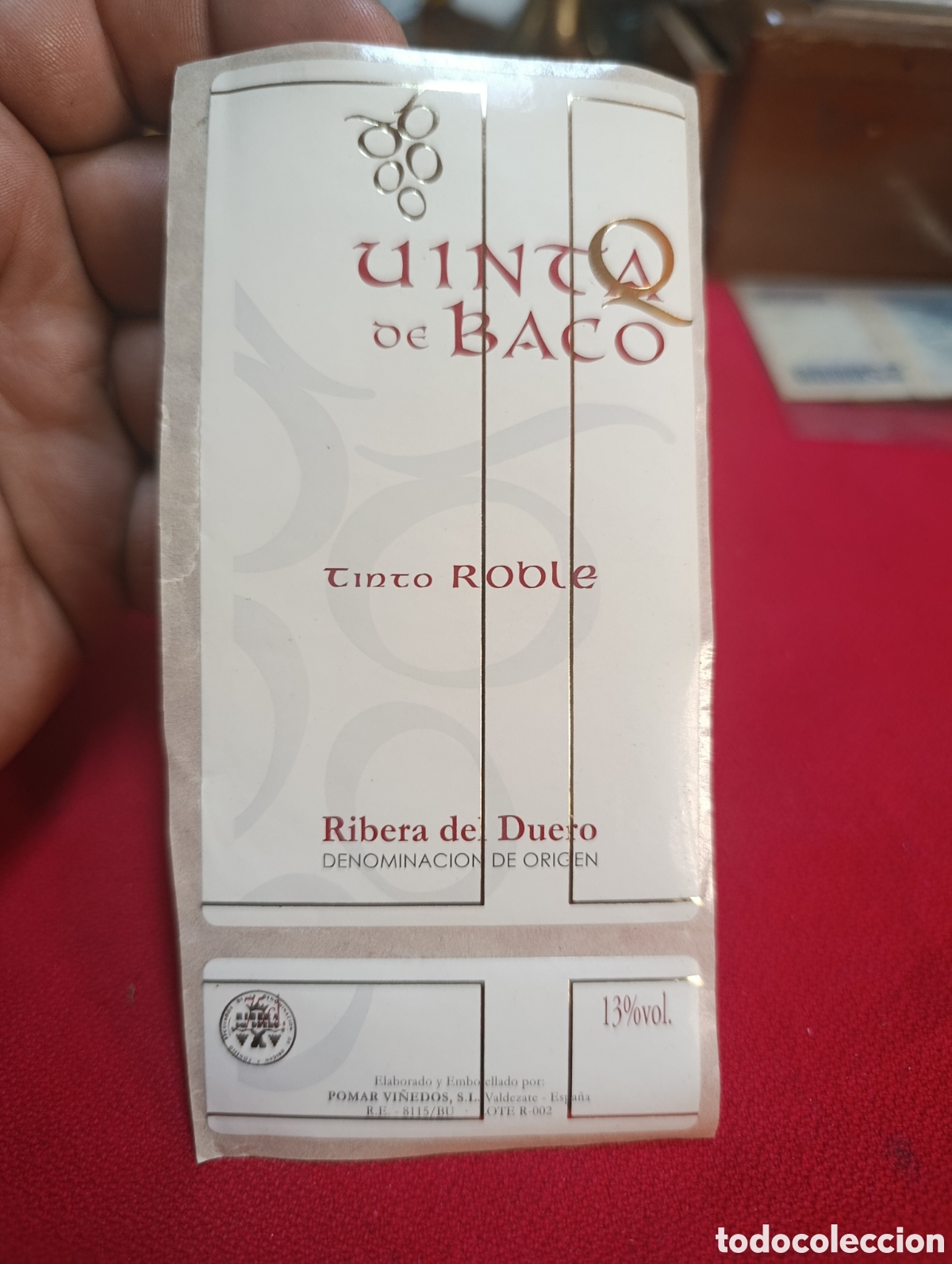 Etiquetas antiguas: Etiqueta de vino blanco.
